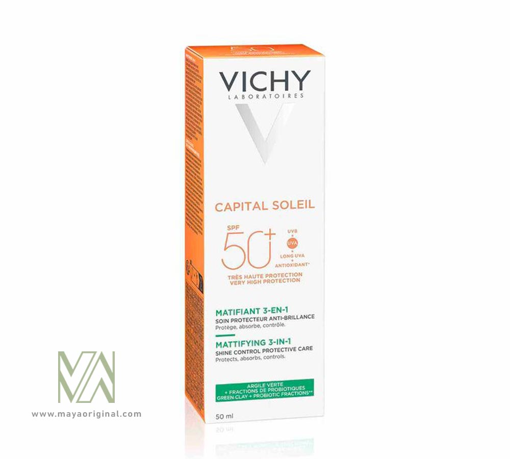 vichy-capital-soleil-3-in-1-mattifying-sunscreen-maya-03 خرید ضد آفتاب 3 در 1 ویشی کاپیتال سولیل اصل