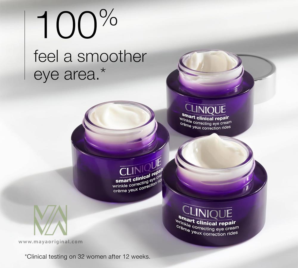 clinique-smart-clinical-repair-eye-cream-maya-02 خرید کرم دورچشم ضدچروک اسمارت کلینیک