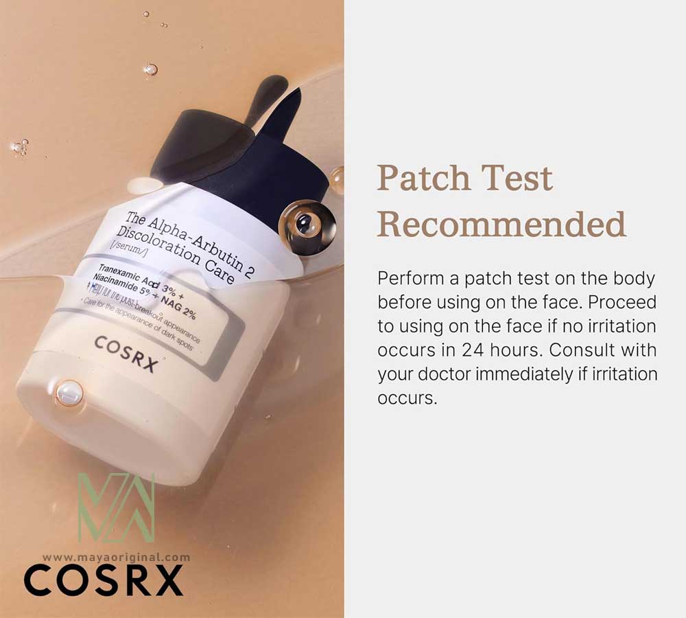 cosrx-alpha-arbutin-discoloration-care-face-seru-maya-04 سرم ضدلک آلفا آربوتین کوزارکس اصل